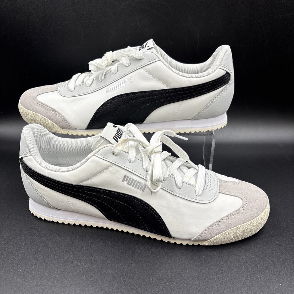 Puma Turin-0 Mens Size 7.5 White Black Athletic Walking Soft Foam Shoes Sneakers